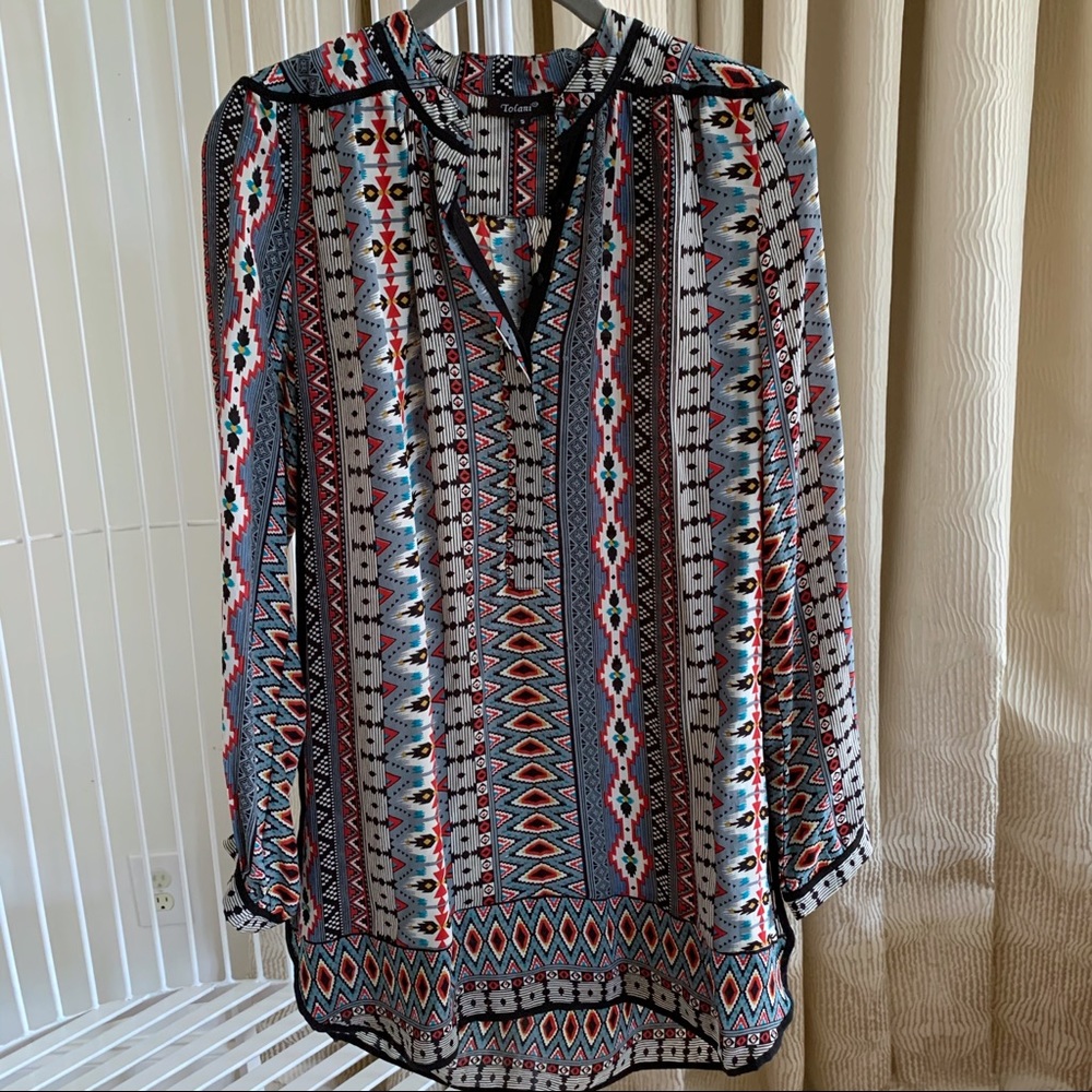 Tolani Aztec Silk Dress